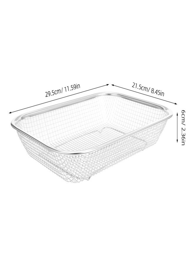 RORPOIR Stainless Steel Rectangular Drain Basket 11.8X8.7X2.4 Inches Kitchen Colander for Washing and Draining Fruits and Vegetables Multi-Purpose Storage Basket - Image 4