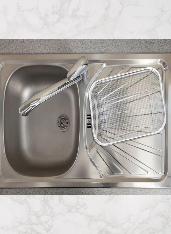 RORPOIR Stainless Steel Rectangular Drain Basket 11.8X8.7X2.4 Inches Kitchen Colander for Washing and Draining Fruits and Vegetables Multi-Purpose Storage Basket - Image 3