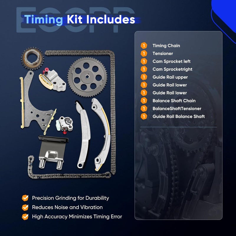 ECCPP طقم سلسلة توقيت ECCPP لبيوك رينير، شيفروليه كولورادو، وتريل بليزر 2004-2007 - Image 4