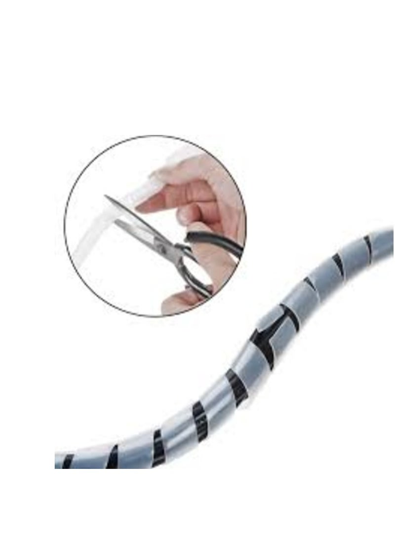 KNP KNP White Spiral Cable Wrap 15 MM is an efficient cable management solution designed to organize and protect medium sized bundles of cables wires or hoses  - Image 2
