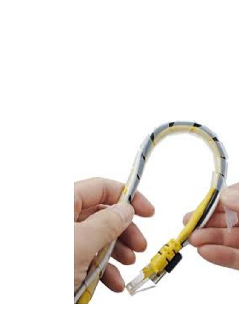 KNP KNP White Spiral Cable Wrap 15 MM is an efficient cable management solution designed to organize and protect medium sized bundles of cables wires or hoses  - Image 3