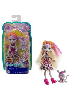 ENCHANTIMALS Enchantimals Zadie Zebra Doll (6-in) & Ref Animal Friend Figure from Sunny Savanna Collection, Small Doll with Removable Skirt and Accessories, Great Gift for 3 to 8 Year Olds  - Image 3