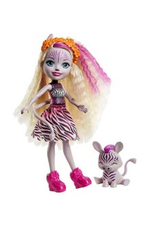 ENCHANTIMALS Enchantimals Zadie Zebra Doll (6-in) & Ref Animal Friend Figure from Sunny Savanna Collection, Small Doll with Removable Skirt and Accessories, Great Gift for 3 to 8 Year Olds  - Image 5