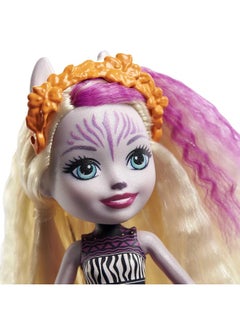 ENCHANTIMALS Enchantimals Zadie Zebra Doll (6-in) & Ref Animal Friend Figure from Sunny Savanna Collection, Small Doll with Removable Skirt and Accessories, Great Gift for 3 to 8 Year Olds  - Image 4