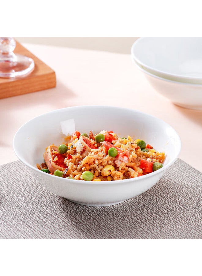 Sky Top Bone China Soup Bowl, Ceramic Rice Bowl, Salad Bowl, Pure White Household Tableware Set, 6-inch Gaiwan, 4 Pieces - Image 4