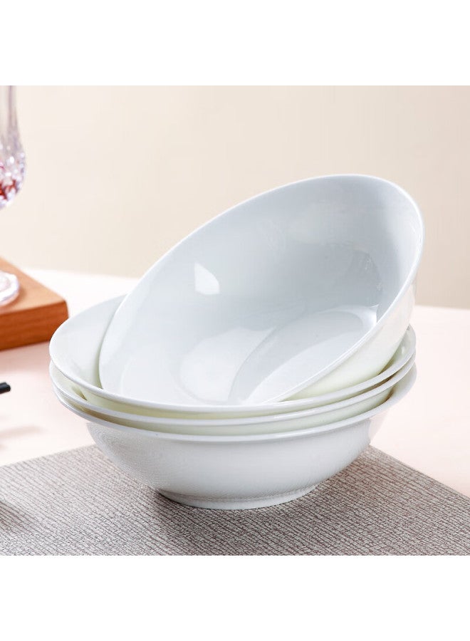 Sky Top Bone China Soup Bowl, Ceramic Rice Bowl, Salad Bowl, Pure White Household Tableware Set, 6-inch Gaiwan, 4 Pieces - Image 5