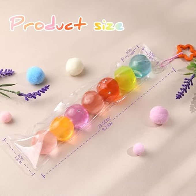 Anboor Candy Shaped Squishies 2 Pack Rainbow Round (Shiny & Matte) Soft Fidget Toys for Kids & Adults Kawaii Party Favors - Image 2