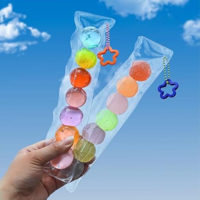 Anboor Candy Shaped Squishies 2 Pack Rainbow Round (Shiny & Matte) Soft Fidget Toys for Kids & Adults Kawaii Party Favors - Image 1