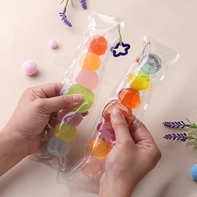 Anboor Candy Shaped Squishies 2 Pack Rainbow Round (Shiny & Matte) Soft Fidget Toys for Kids & Adults Kawaii Party Favors - Image 4