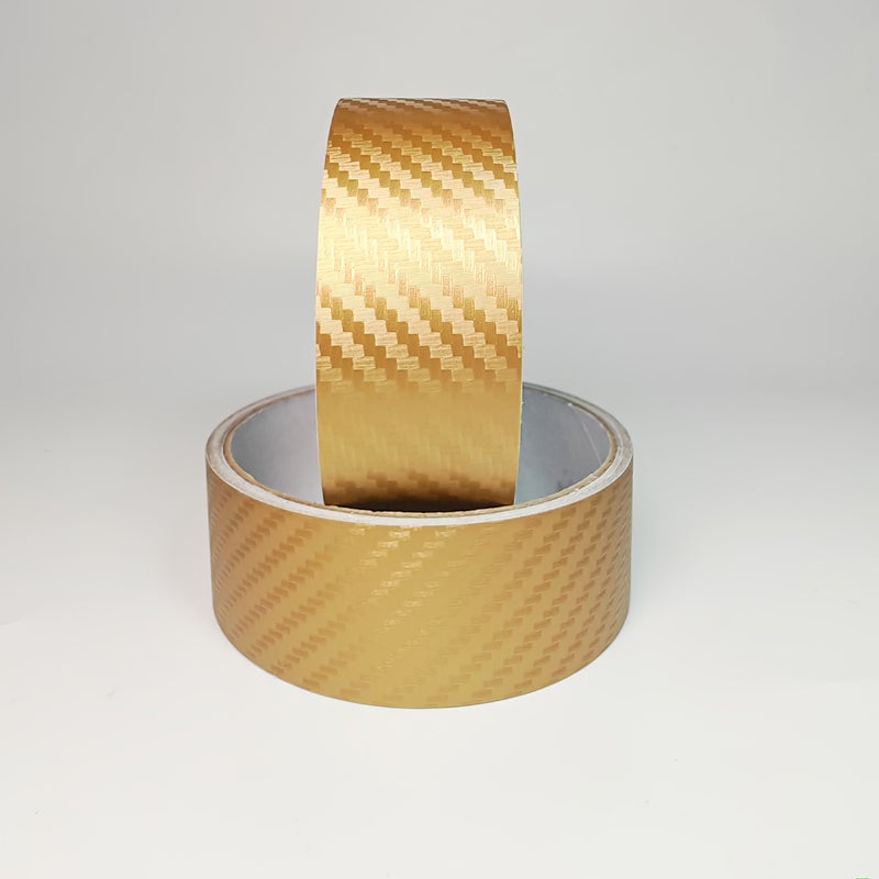 Plaid Golden 5cm 3D Woven Texture Car Decal Film Waterproof Wear Resistant Cuttable DIY Trim - Image 5