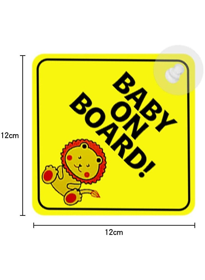 Oasisgalore 2 Pcs Baby on board Sticker with Silicone Suction Cup for Car Warning Sign - Image 2