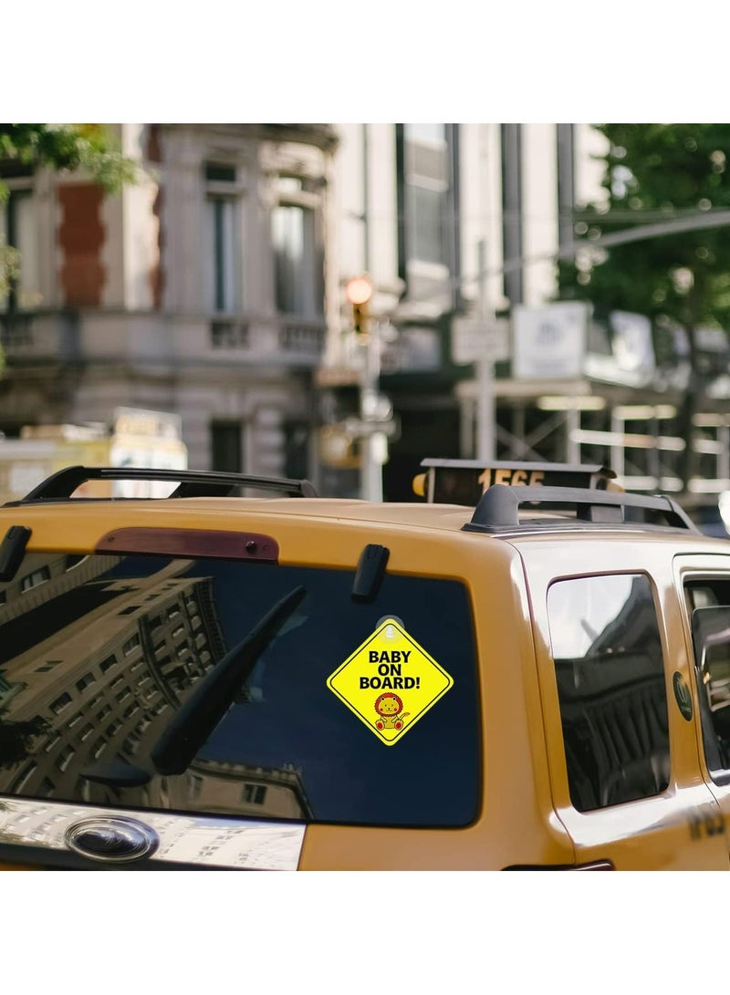 Oasisgalore 2 Pcs Baby on board Sticker with Silicone Suction Cup for Car Warning Sign - Image 4