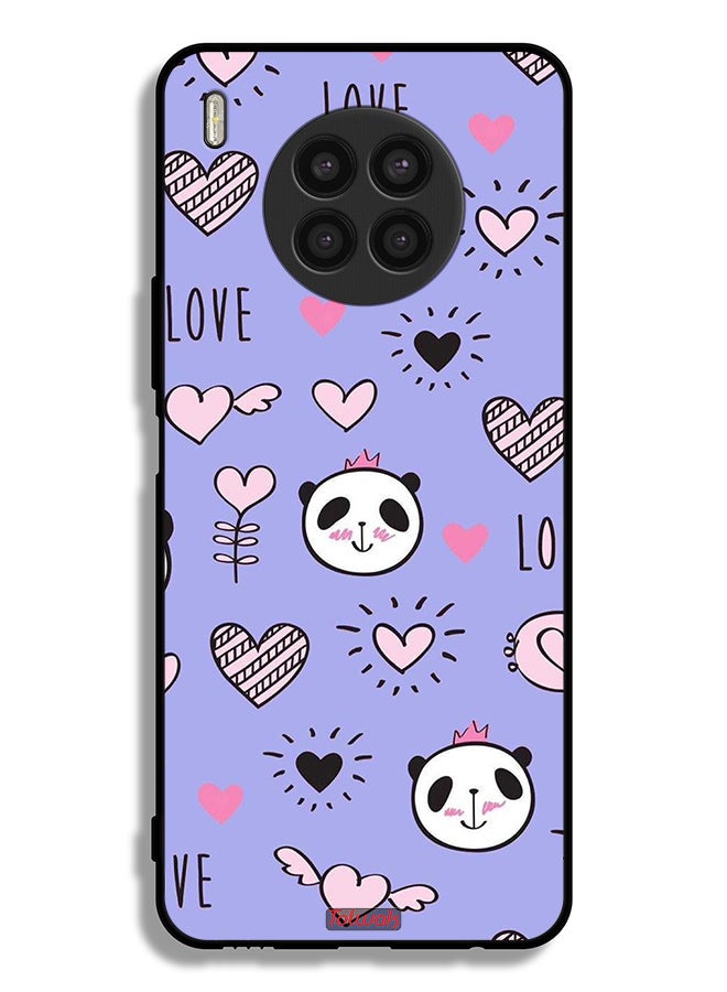 Tolwak Honor 50 Lite Protective Case Cover Love And Panda Doodle - Image 2