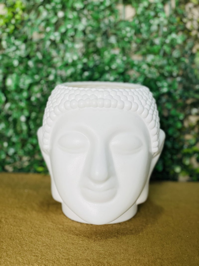 Go Hooked Buddha Pot Plastic White Flower Pot/Plant Pots for Home Decor, Washroom and Office Decor (Set of 2) - Image 5