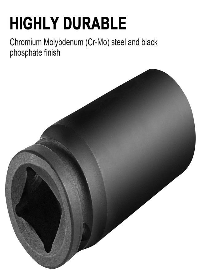 MAXPOWER 1/2 Inch Drive 24mm Deep Impact Socket with 6-Point Design, Heat-Treated Chromium-Molybdenum Steel, Mertic - Image 5