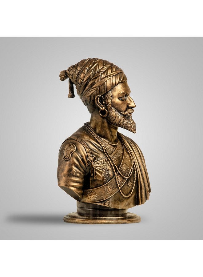 SILAII Chhatrapati Shivaji Maharaj Sculpture - 5 INCH, Antique Bronze Colour - Image 3