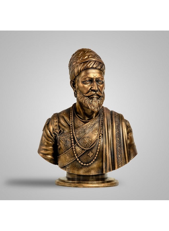 SILAII Chhatrapati Shivaji Maharaj Sculpture - 5 INCH, Antique Bronze Colour - Image 1