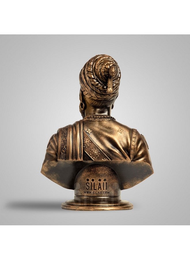 SILAII Chhatrapati Shivaji Maharaj Sculpture - 5 INCH, Antique Bronze Colour - Image 4