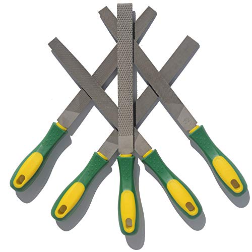 ASNOMY Heavy Duty 8“ Steel File and Rasp Set with Rubber Handles，High Carbon Steel Rasp & Flat Metal File for Wood, Metal, Steel, Plastic - Image 1