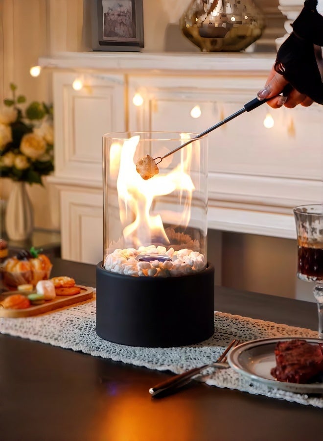 Table Top Fire Pit,Small Outdoor Fireplace for Patio,Indoor Tornado Portable Fireplace,Mini Tabletop Countertop Fire Pit Bowl,Glass Smokeless Flame Box,Home Decor for Balcony,Bedroom,Apartment - Image 1