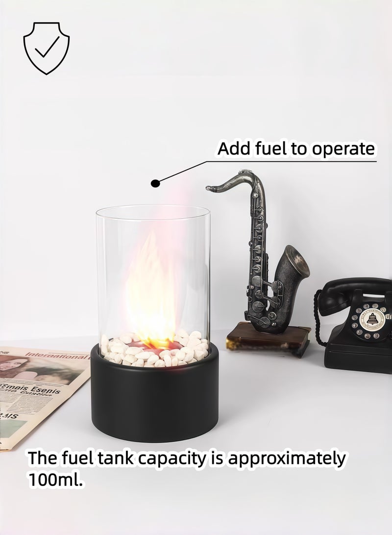 Table Top Fire Pit,Small Outdoor Fireplace for Patio,Indoor Tornado Portable Fireplace,Mini Tabletop Countertop Fire Pit Bowl,Glass Smokeless Flame Box,Home Decor for Balcony,Bedroom,Apartment - Image 3