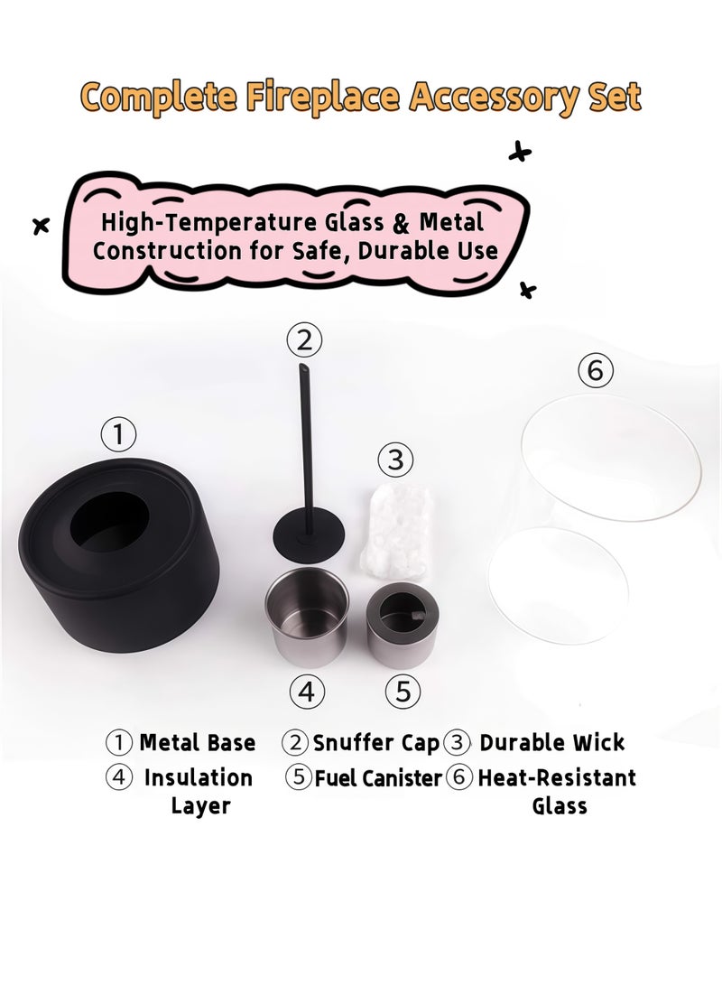 Table Top Fire Pit,Small Outdoor Fireplace for Patio,Indoor Tornado Portable Fireplace,Mini Tabletop Countertop Fire Pit Bowl,Glass Smokeless Flame Box,Home Decor for Balcony,Bedroom,Apartment - Image 4