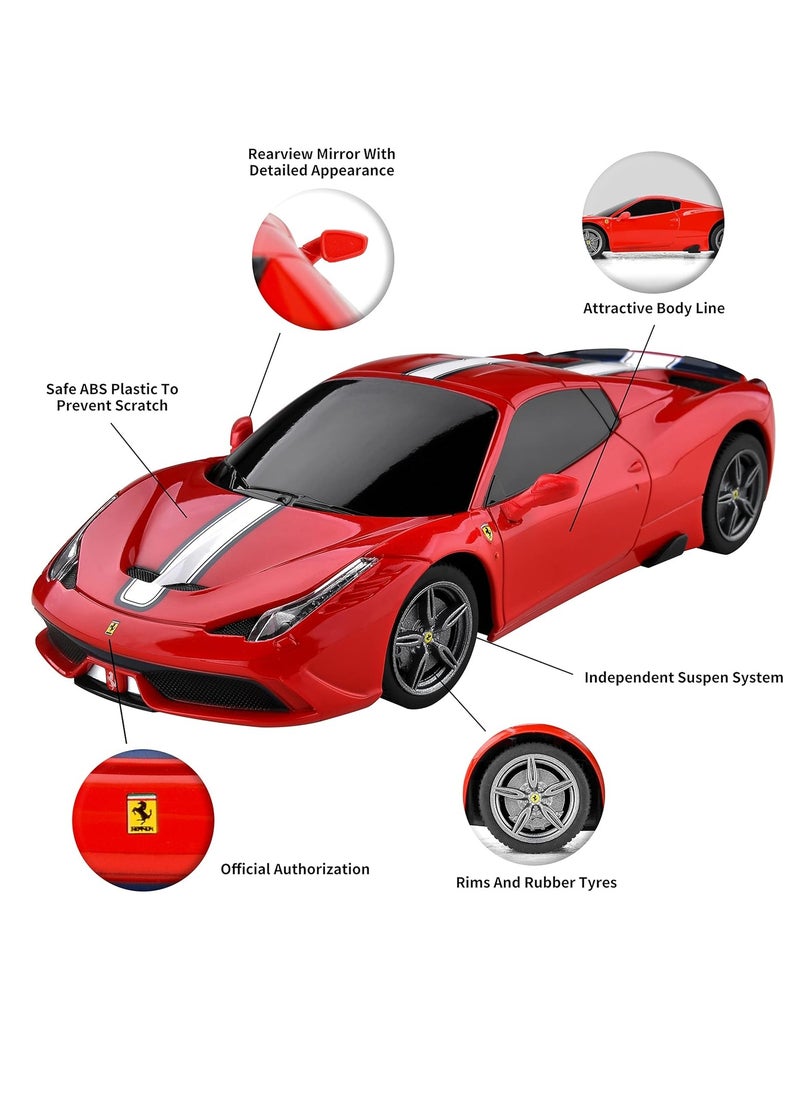 RASTAR - 1:24 Scale Official Licensed Ferrari 458 Speciale A Electric Remote Control Sport Racing Hobby Toy Car, RC Car Model Vehicle Gift for Boys, Girls, Teens and Adults - Red - Image 1