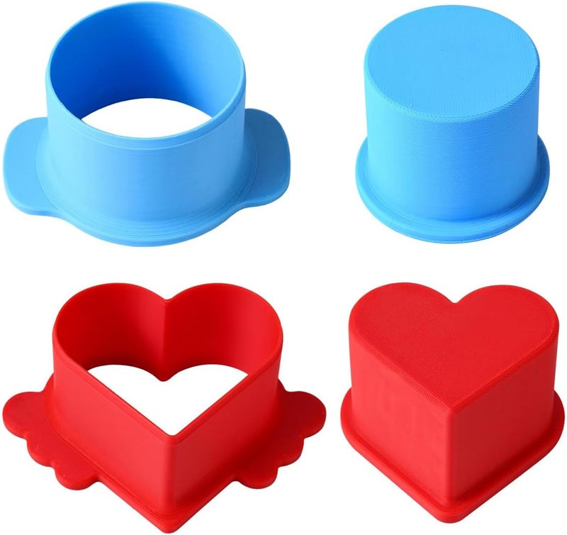 Professional Baking Tool Round and Heart Shape Cake Cutter Mold Set with Pushers for Uniform Dessert Pastries Shape Round Cake Making Tool Set with Pushers - Image 3