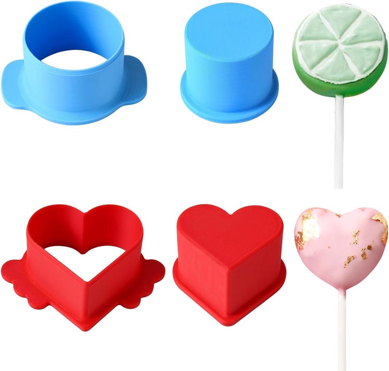 Professional Baking Tool Round and Heart Shape Cake Cutter Mold Set with Pushers for Uniform Dessert Pastries Shape Round Cake Making Tool Set with Pushers - Image 4