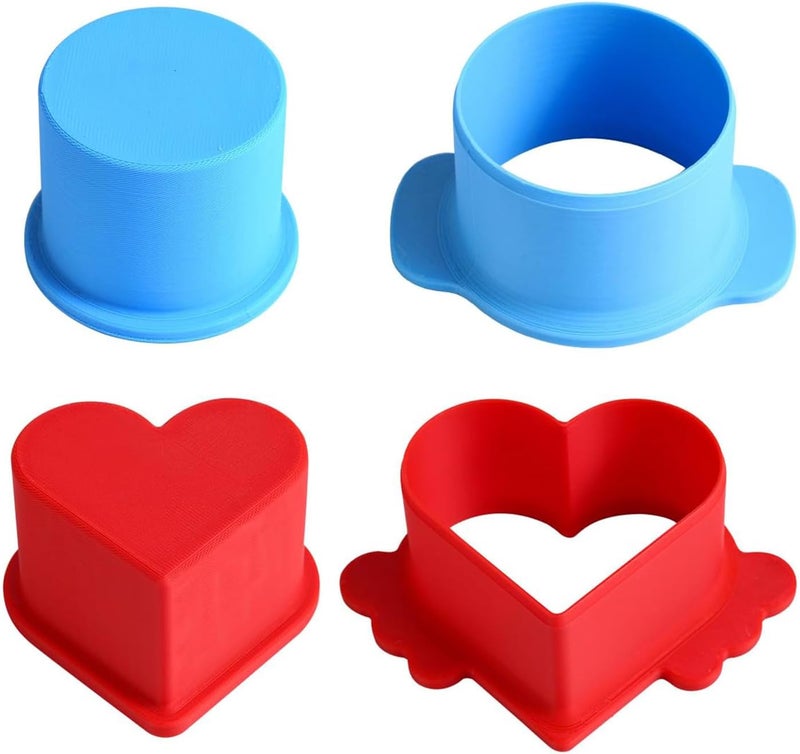 Professional Baking Tool Round and Heart Shape Cake Cutter Mold Set with Pushers for Uniform Dessert Pastries Shape Round Cake Making Tool Set with Pushers - Image 1