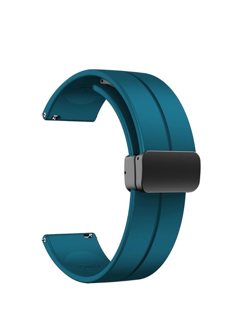 New Version Magnetic Buckle Soft Silicone Sport Band for Redmi Watch 5 Lite Smart Watch Men Women - Turquoise