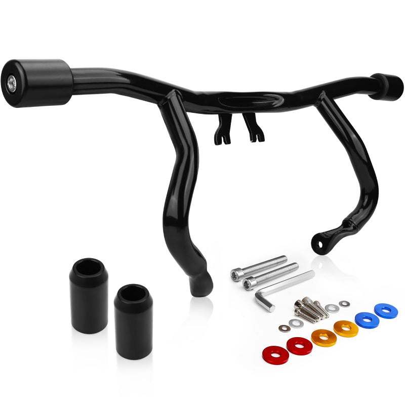 kekykm 2014-2026 Engine Guard Flat Out Crash Bar compatible with Harley Davidson Touring Street Road Glide Road King Electra Glide Ultra Limited, Gloss Black Motorcycle Bumper - Image 1