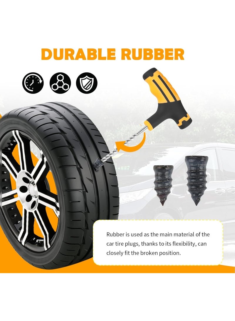 45PCS Tire Repair Kit Heavy Duty Tyre Plug Tool Set, Quick Fix Puncture & Flat Repair Emergency Kit for Bicycle, Car, Motorcycle, Truck, Jeep & Tractor - Image 3