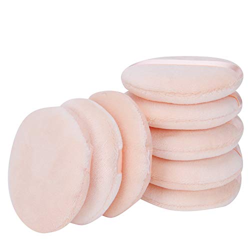 Senkary 8 Pack Face Powder Puffs Soft Cotton Makeup Powder Pads for Loose Setting Pressed Body Powder (2.36 Inch)