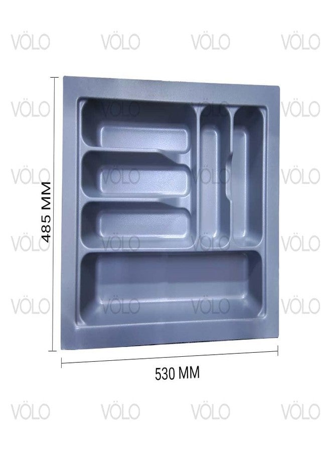 HYDERON Cutlery Tray for Kitchen Drawer – Cutlery Storage Organizer Tray for Modular Kitchen Drawer (600MM, Grey) - Image 2