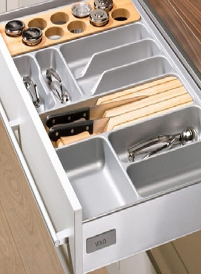 HYDERON Cutlery Tray for Kitchen Drawer – Cutlery Storage Organizer Tray for Modular Kitchen Drawer (600MM, Grey) - Image 1