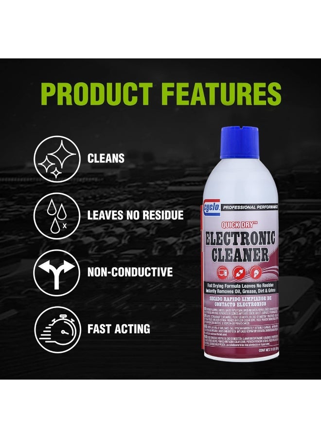 Cylo Cyclo Quick Dry Electronic Cleaner 311g (C87) | Fast-Drying Non-Conductive Spray | Removes Oil, Grease, Dirt & Flux from Sensitive Electrical & Electronic Components | Leaves No Residue | Smart Straw Design - Image 3