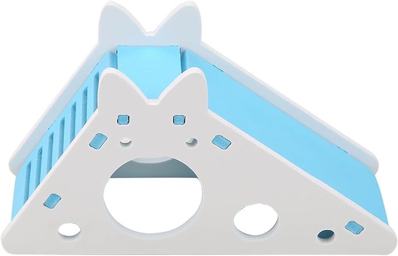 منزل الهامستر الخشبي الأزرق مع درج التسلق ولعبة التمرين للحيوانات الصغيرة - Image 2