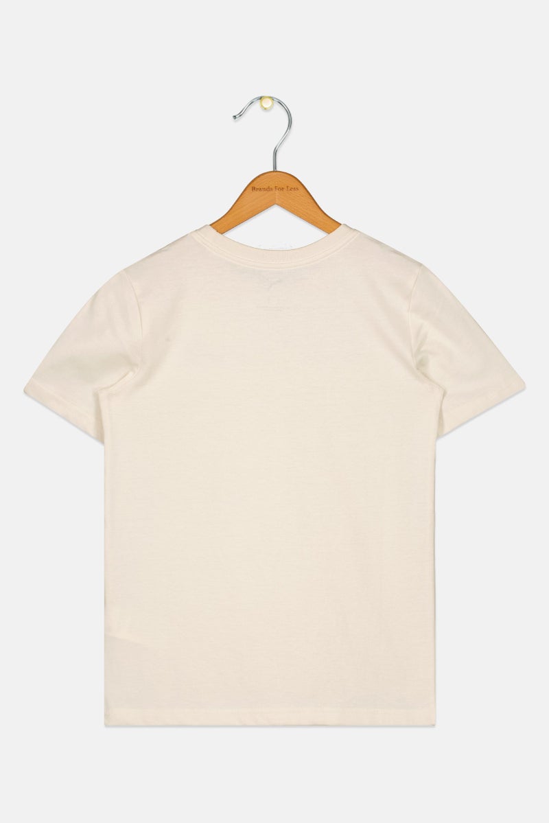 PUMA Kids Boy Sportswear Fit Short Sleeve Outdoor T-Shirt, Cream - Image 3