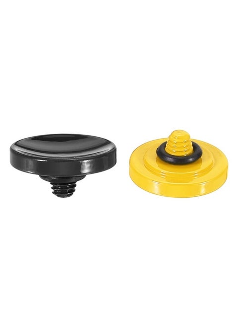 Camera Shutter Button, 2 Pack Soft Shutter Release Button Pure Copper Camera Button Concave, Black/Yellow