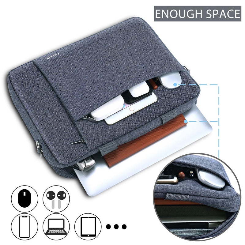 Ferkurn 17 17.3 Inch Laptop Bag Women Men Compatible with HP Envy Pavilion Omen/LG Gram/MSI/Dell Inspiron XPS/Lenovo Thinkpad/Acer, Shoulder Strap Carrying Briefcase Messenger Computer Bag Case, Grey - Image 3