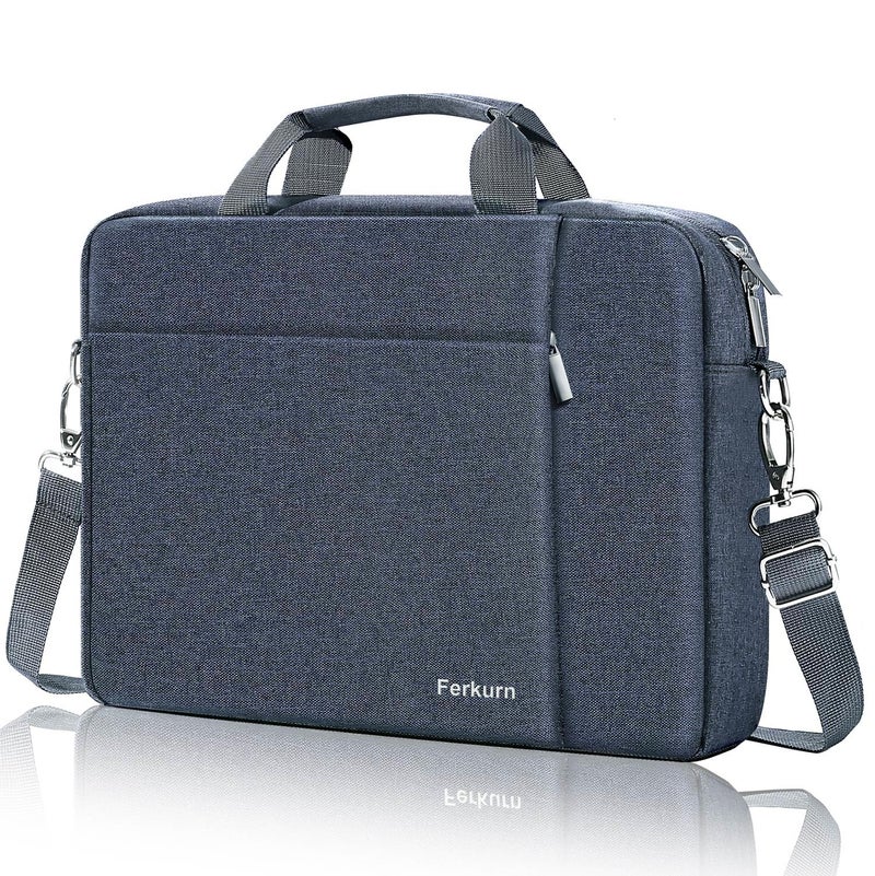 Ferkurn 17 17.3 Inch Laptop Bag Women Men Compatible with HP Envy Pavilion Omen/LG Gram/MSI/Dell Inspiron XPS/Lenovo Thinkpad/Acer, Shoulder Strap Carrying Briefcase Messenger Computer Bag Case, Grey - Image 1