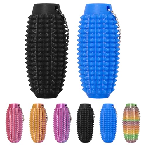 XNJAMG 2PCS Little Ouchies Fidget ToysPain Stim Fidget Toy Reduce Stress for AdultsAnxiety Relief Pain StimSpiky Fidget Keychain for Anxiety and Stress ReductionNovelty Gifts for Friends Black and Blue - Image 1