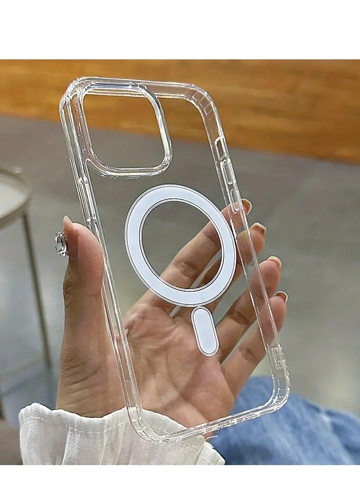 Magsafe Clear Case Slim Thin Magnetic Case Yellowing-Resistant And Shock Absorption And Anti-Scratch Cell Phone Case For iPhone 14 Plus Case Clear  - Image 1