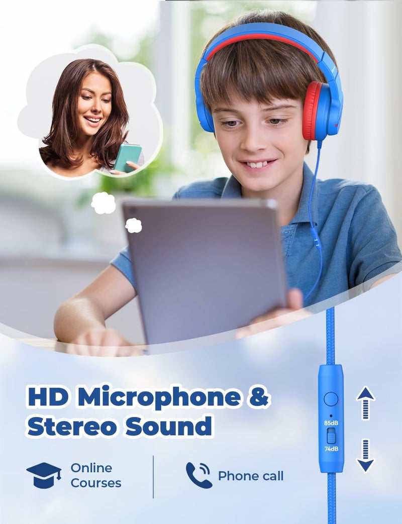 iClever Kids Headphones with Microphone Over-Ear/On-Ear Stereo Headphones for Children - Image 4