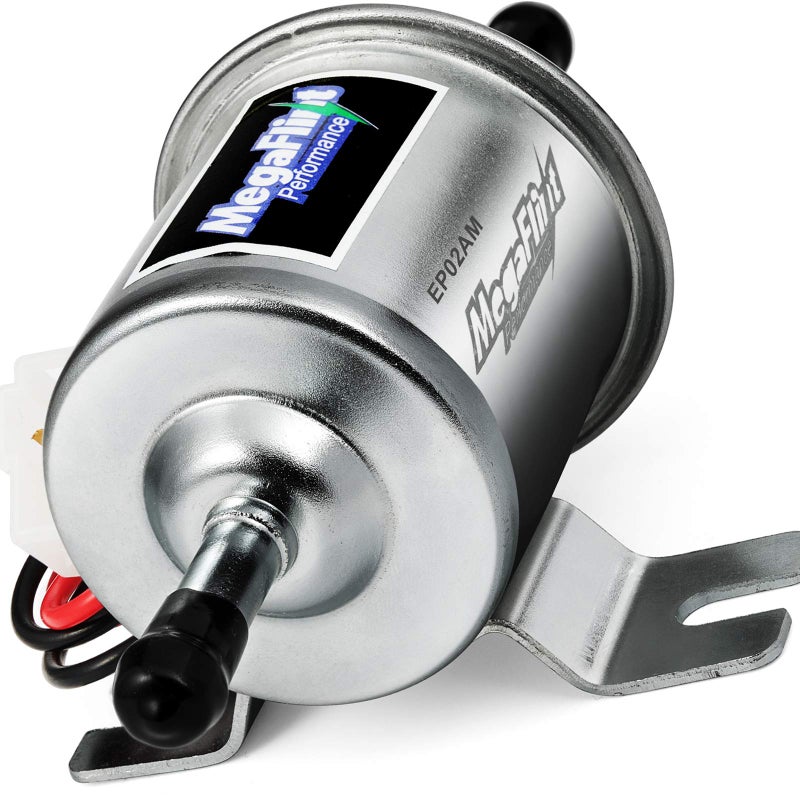 Megaflint Electric Fuel Pump  Inline Fuel Pump 12V Universal Low Pressure 47 PSI Transfer Pump for Carburetor Gasoline and Diesel HEP02A