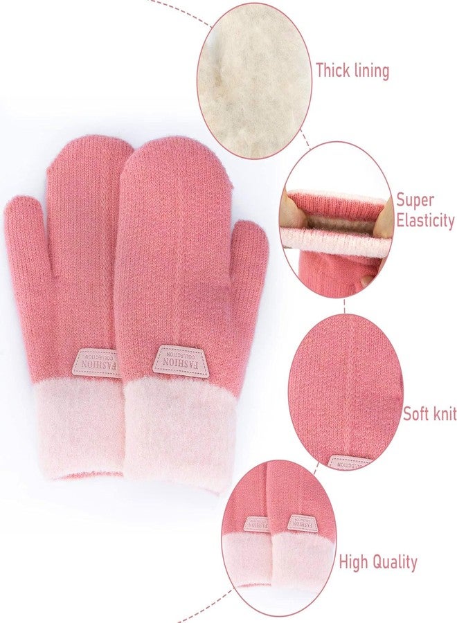 Mealah Kids Winter-Warm-Knit-Mittens for Boys-Girls - Double Layer Thick Warm Outdoor Gloves for 5-10Years Kids - Image 4