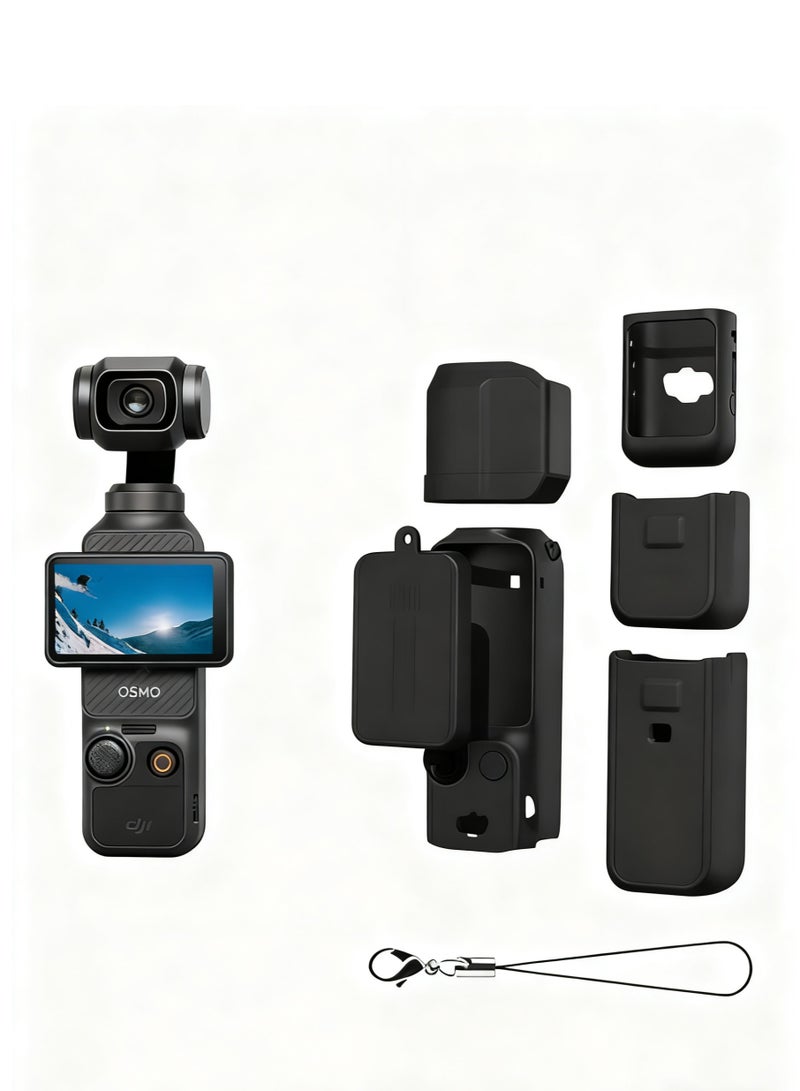 DJI OSMO Pocket 3 Accessory Kit, Silicone Protective Case Cover, Tempered Glass Screen Protector, Lens Protector - Image 1
