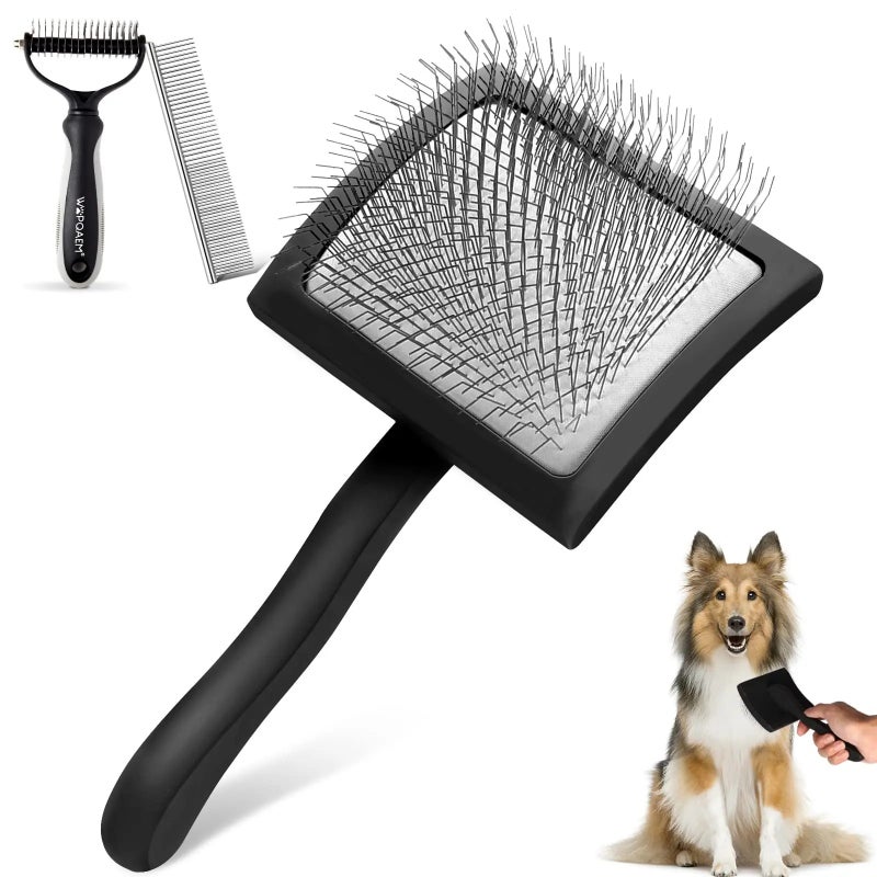 Bluejw Stainless Steel Pet Grooming Brush for Dogs & Cats - Needle Comb for Shedding, Massage & Cleaning - Image 1