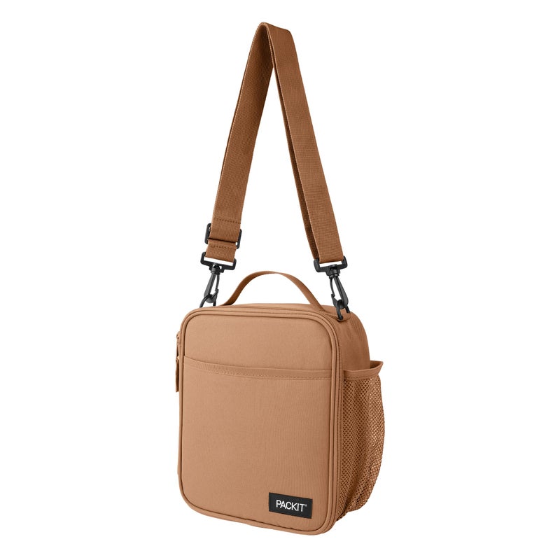 PackItÂ® Freezable Crossbody Lunch Box, Almond, Built with EcoFreezeÂ® Technology, Fully Freezable, Collapsible, Reusable, With Top Handle, Front Slip Pocket. Effortlessly Carry, Fresh Every Time. - Image 5